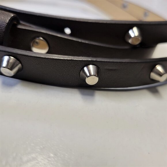 WOMENS Dark Brown Studded Long Belt - Picture 3 of 13